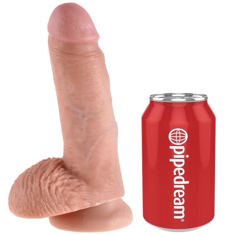 KING COCK - 7 DILDO FLESH MET BALLEN 17.8 CM