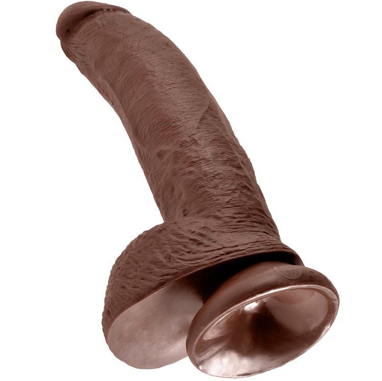 KING COCK - 9 DILDO BRUIN MET BALLEN 22,9 CM