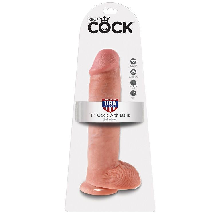 KING COCK - 11 DILDO FLESH MET BALLEN 28 CM