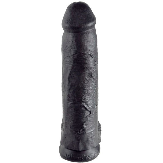 KING COCK - DILDO ZWART MET BALLEN 30,48 CM