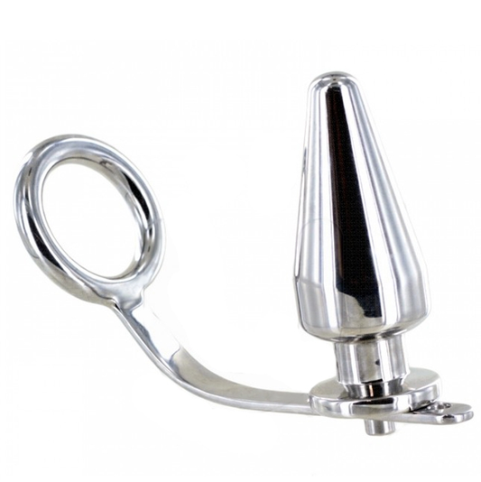 METAL HARD - STALEN RING MET ANAALPLUG 80 X 55 MM