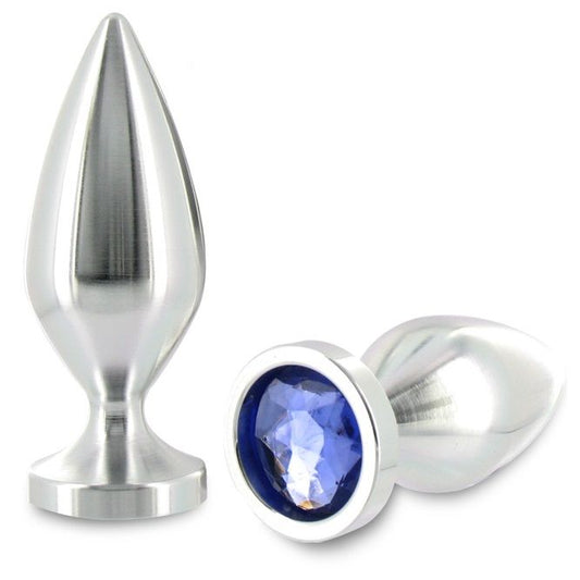 METAAL HARD - ANAALPLUG ALUMINIUM KRISTAL KLEUR MEDIUM 8.89CM