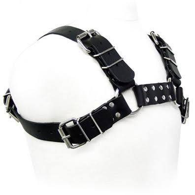 LEREN BODY - ZWART BULLDOG HARNAS