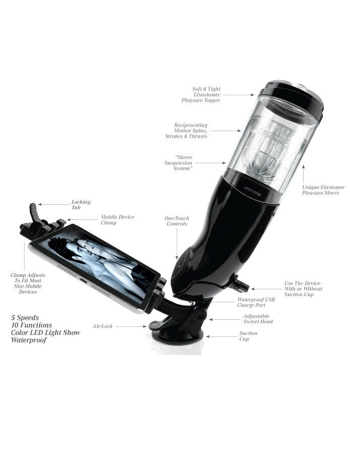 EXTREME TOYZ - PDX MEGA BATOR USB MANNELIJKE MASTURBATOR MOND ROOD