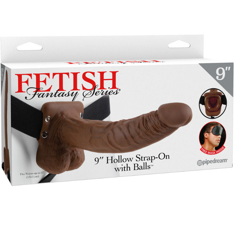 FETISH FANTASY SERIES - SERIE 9 HOLLE STRAP-ON MET BALLEN 22.9CM BRUIN