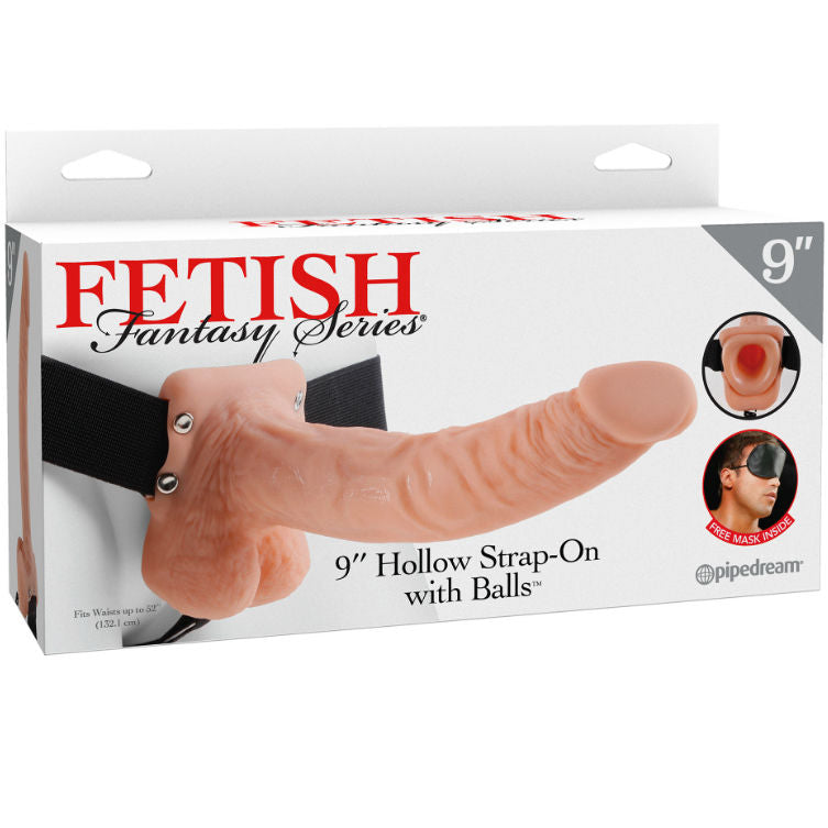 FETISH FANTASY SERIE - SERIE 9 HOLLE STRAP-ON MET BALLEN 22,9 CM HUIDKLEURIG