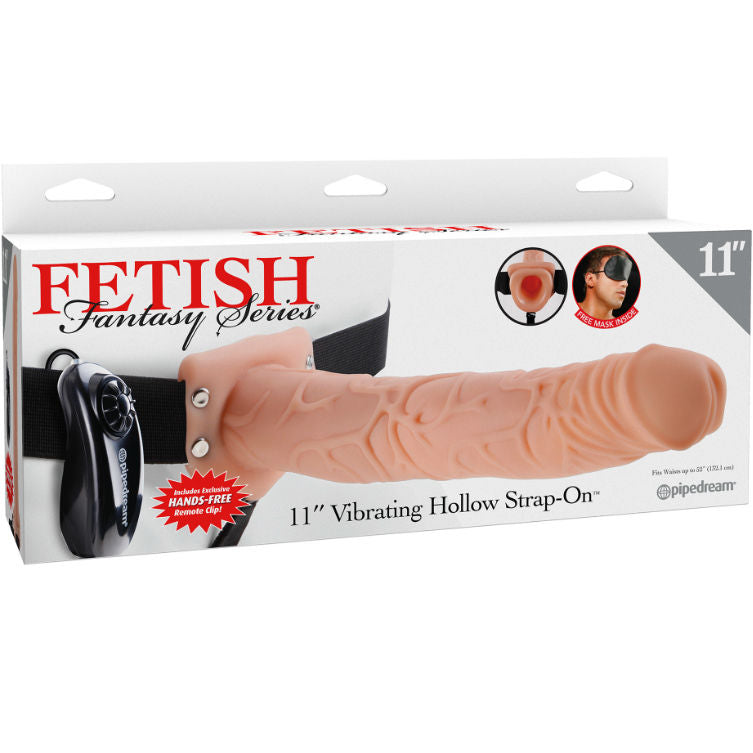 FETISH FANTASY SERIES - SERIE 11 HOLLE STRAP-ON VIBREREND MET BALLEN 27,9CM HUIDSKLEURIG