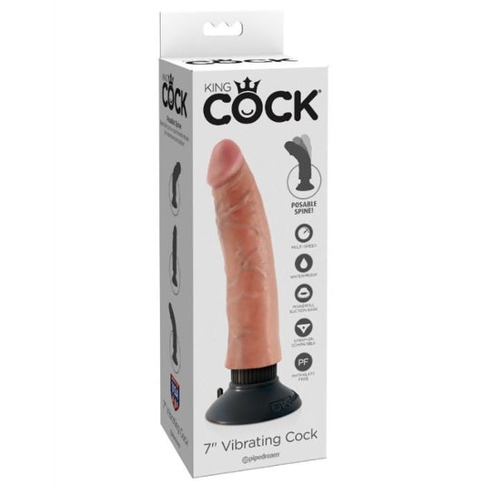 KING COCK - 17.78 CM VIBRERENDE FLESDIK