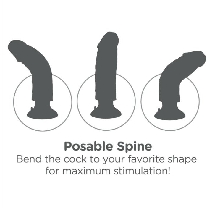 KING COCK - 25,5 CM TRILLENDE PIEMEL MET BALLEN VLEESKLEURIG