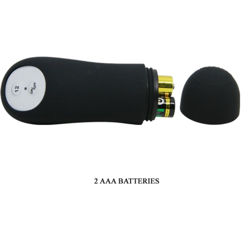 PRETTY LOVE - SILICONEN ANALE PLUG PENISVORM EN 12 TRILLINGSMODI ZWART