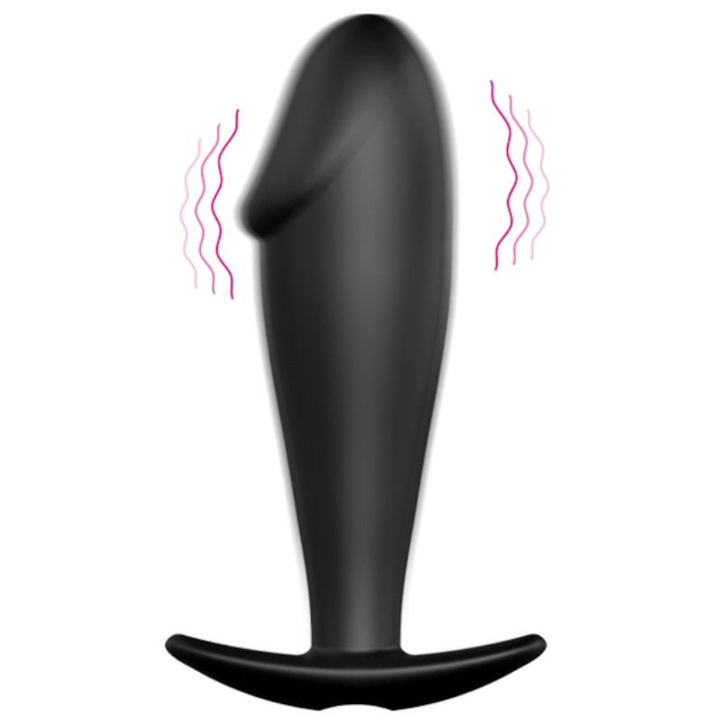 PRETTY LOVE - SILICONEN ANALE PLUG PENISVORM EN 12 TRILLINGSMODI ZWART