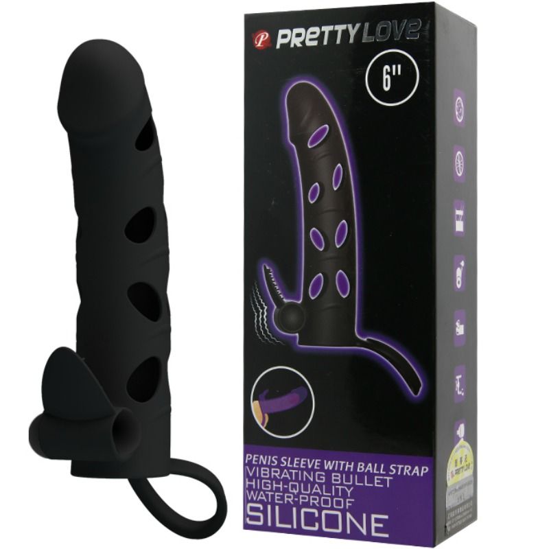 PRETTY LOVE - SILICONEN OVERTREK MET TRILLING 15,2 CM