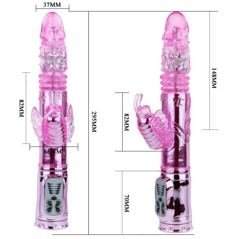BAILE - OPLAADBARE VIBRATOR MET ROTATIE EN PULSERENDE VLINDERSTIMULATOR