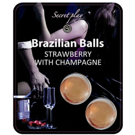 SECRETPLAY - AARDBEI EN CHAMPAGNE BRAZILIAANSE BALLETJES SET