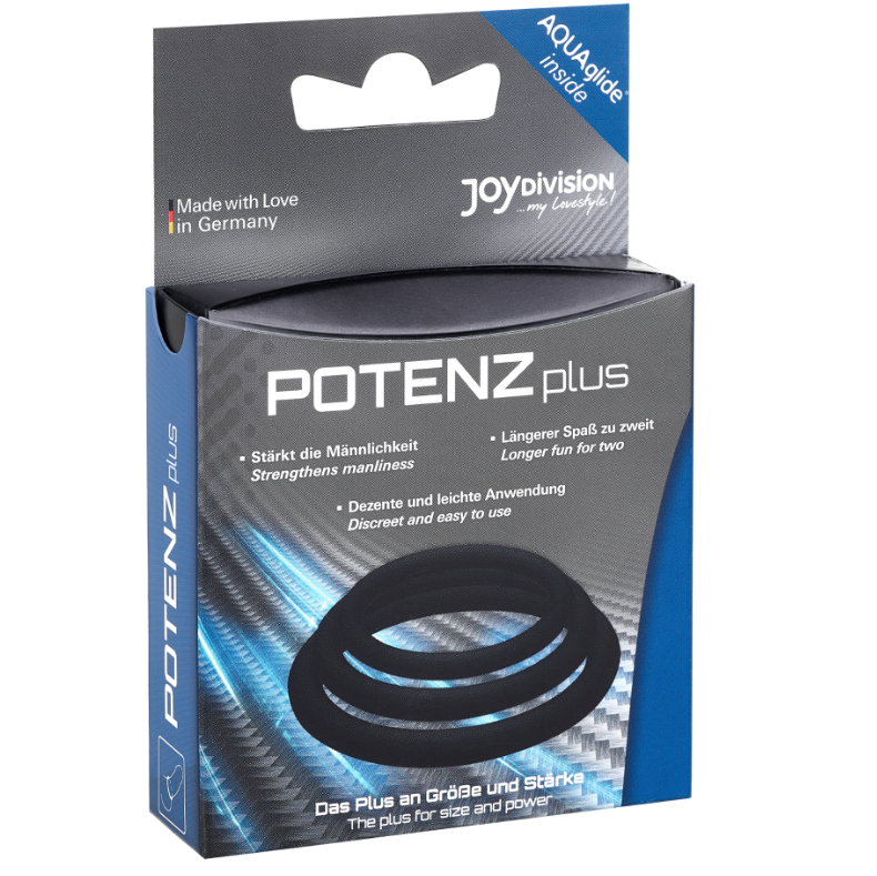 JOYDIVISION POTENZDUO - PLUS 3 ZWARTE RINGEN SET - S, M, L