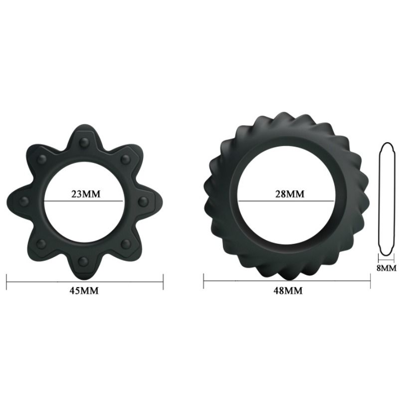 BAILE - SET VAN 2 RINGEN BLOEIENDE SILICONEN RINGEN