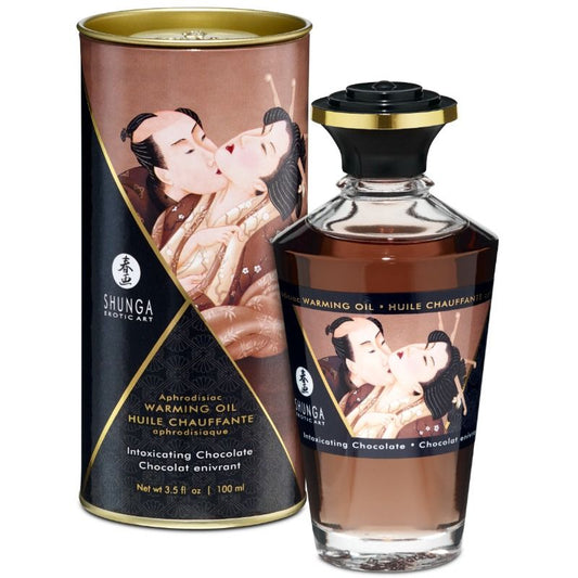 SHUNGA - MASSAGEOLIE MET WARMTE EFFECT INTENSE CHOCOLADESMAAK 100 ML
