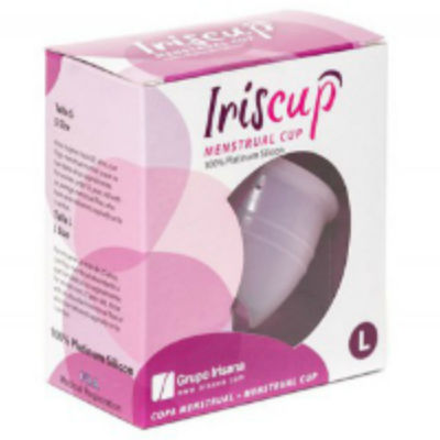 IRISCUP - GROTE ROZE MAANDCUP + GRATIS STERILISATORZAKJE