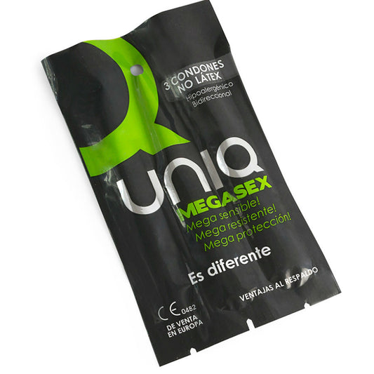 UNIQ - MEGASEX LATEXVRIJE GEVOELIGE CONDOMS 3 STUKS