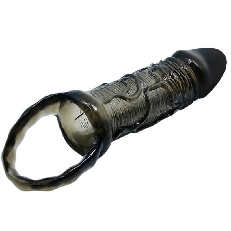 BAILE - PENISVERLENGHULS MET BAND VOOR TEELBALLEN ZWART 13,5 CM