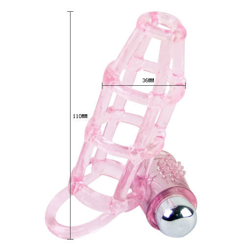 BAILE - SWEET 10 RHYTHMS SILICONEN HOES EN RING VOOR DE ROZE PENIS