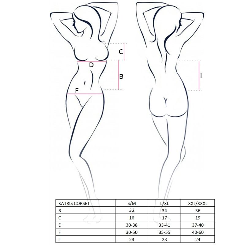 PASSION - WOMAN KATRISS CORSET ZWART MAAT L/XL