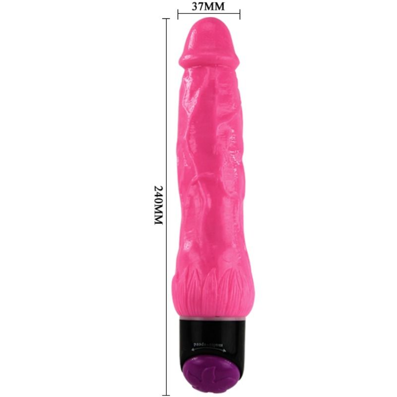 BAILE - KLEURRIJKE REALISTISCHE VIBRATOR ROZE 24 CM