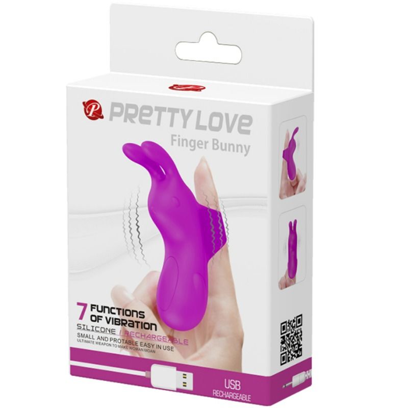 PRETTY LOVE - SLIMME OPLAADBARE VINGERVIBRO MET KONIJN