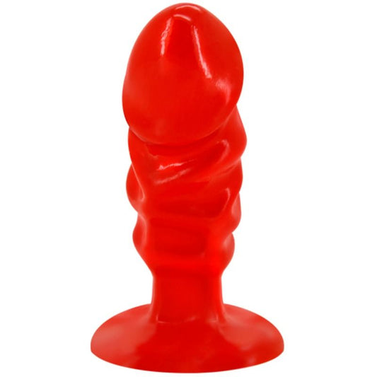 BAILE - UNISEX ANAALPLUG MET RODE ZUIGNAP