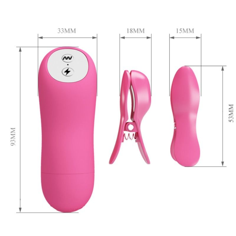 BAILE - ROMANTISCHE GOLVEN PIZZA'S MET VIBRATIE EN FUCHSIA ELEKTROSHOCK