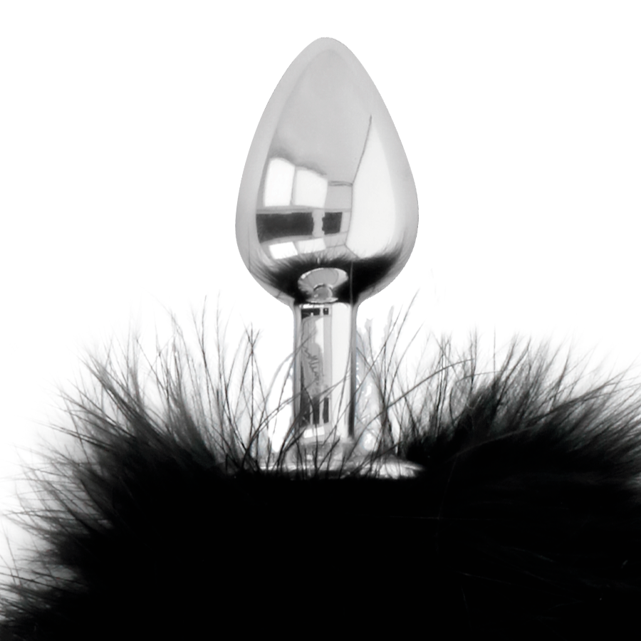 DARKNESS - EXTRA ANALE BUTTPLUG MET STAART ZWART 7 CM