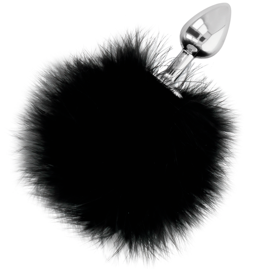 DARKNESS - EXTRA ANALE BUTTPLUG MET STAART ZWART 7 CM
