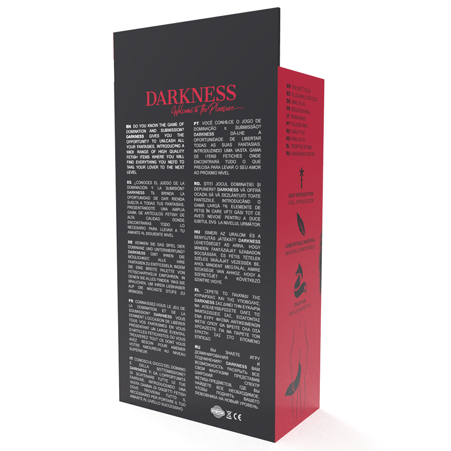 DARKNESS - ZILVEREN ANALE PLUG 8 CM MET ZWARTE STAART