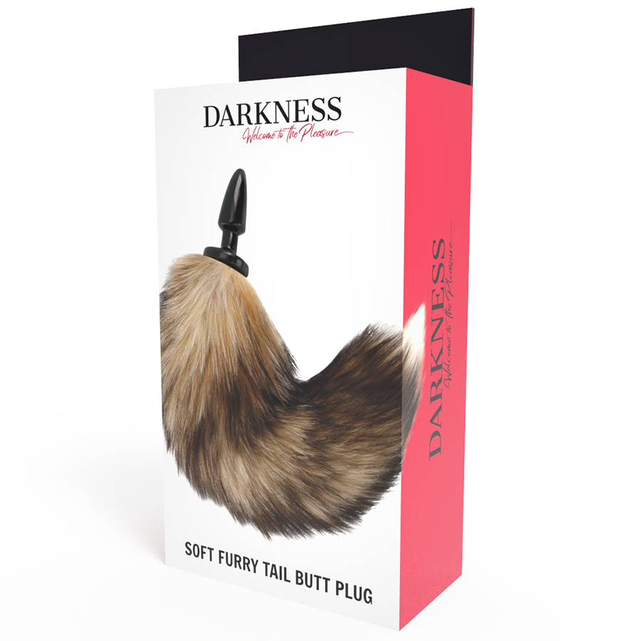 DARKNESS - NATUURLIJKE STAART MET SILICONEN ANAALPLUG 10 CM