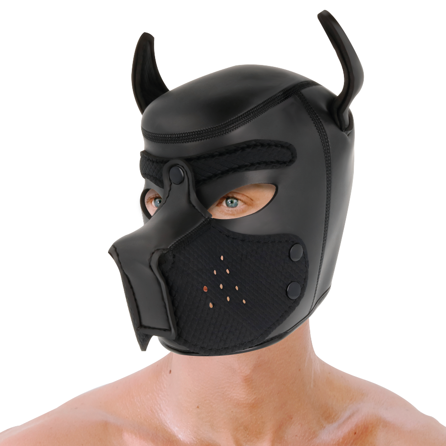 DARKNESS - NEOPREEN HONDENMASKER MET VERWIJDERBARE SNOUITKORF M