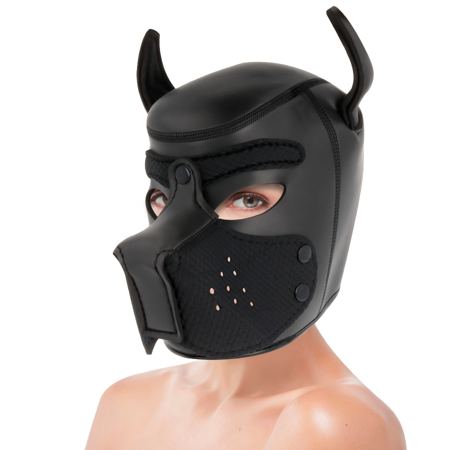 DARKNESS - NEOPREEN HONDENMASKER MET VERWIJDERBARE SNOUITKORF M