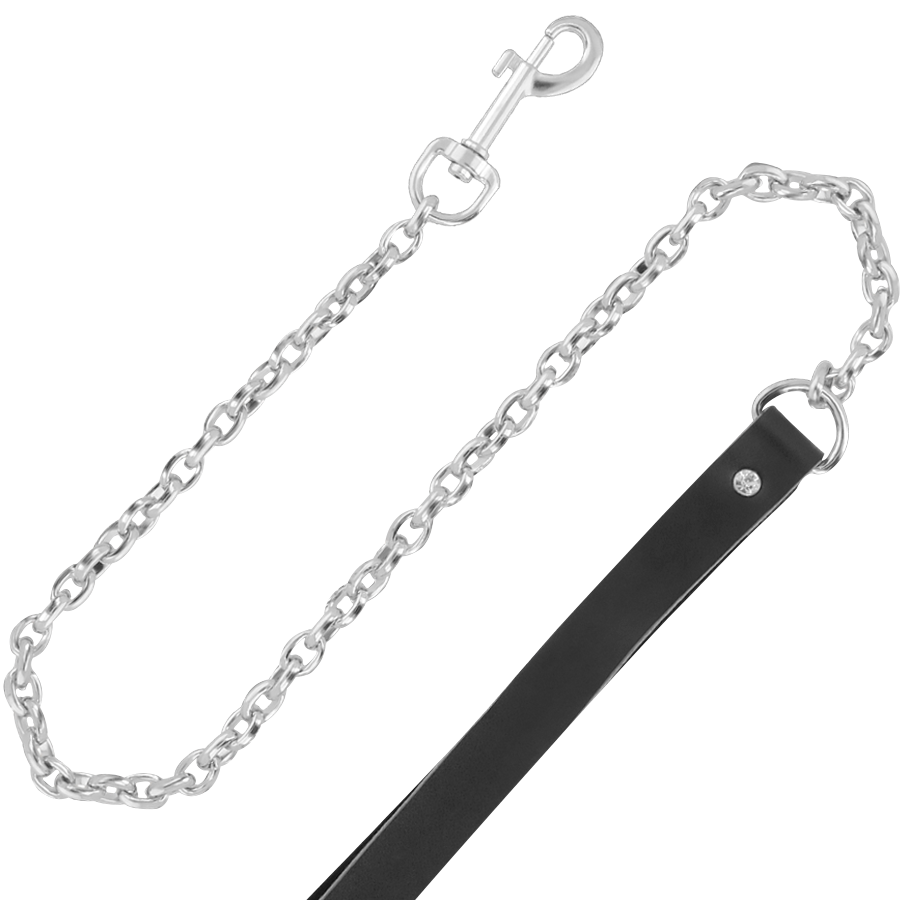 DARKNESS - HOGE KWALITEIT LEREN HALSBAND MET RIEM