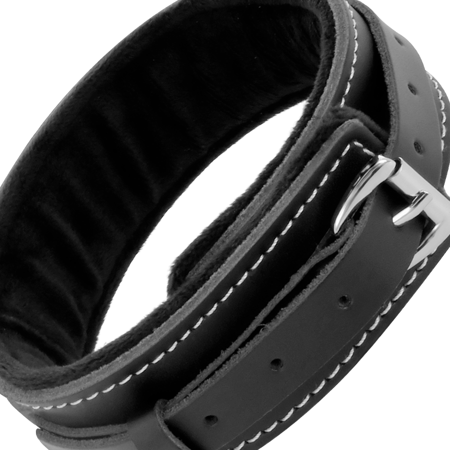 DARKNESS - HOGE KWALITEIT LEREN HALSBAND MET RIEM
