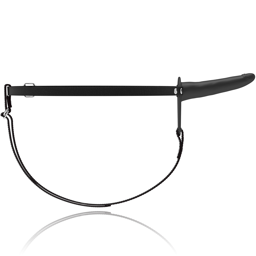 FETISJ SLAAF HARNAS - ZWART SILICONE 15 CM