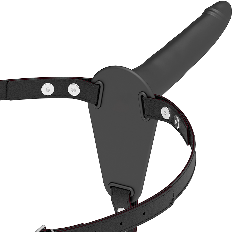 FETISJ SLAAF HARNAS - ZWART SILICONE 15 CM