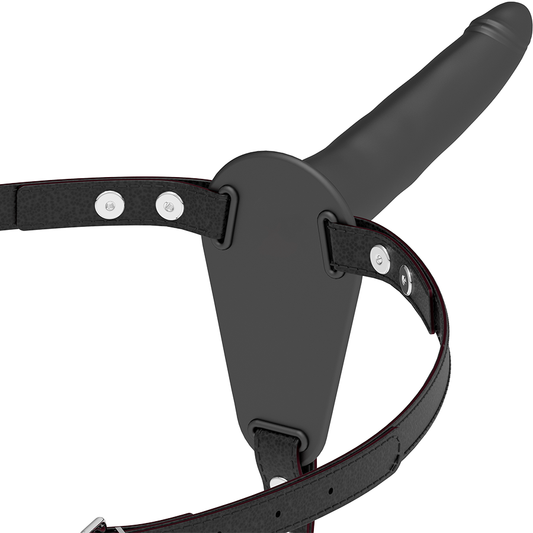 FETISJ SLAAF HARNAS - ZWART SILICONE 15 CM