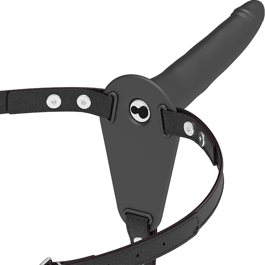 FETISH ONDERDANIG TUIGJE - ZWARTE SILICONEN VIBRATOR 15 CM