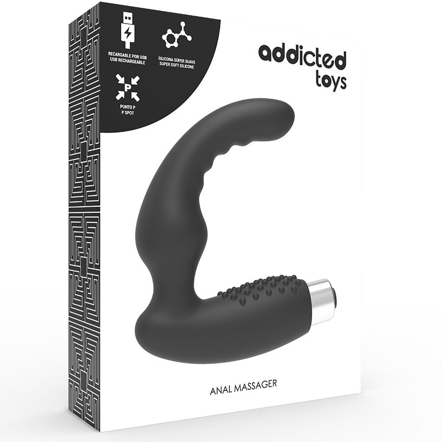 ADDICTED TOYS - PROSTAATVIBRATOR OPLAADBAAR MODEL 2 - ZWART