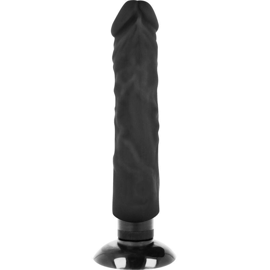 BASECOCK - REALISTISCHE VIBRATOR 2-1 NATUURLIJK ZWART 20 CM -O- 4 CM
