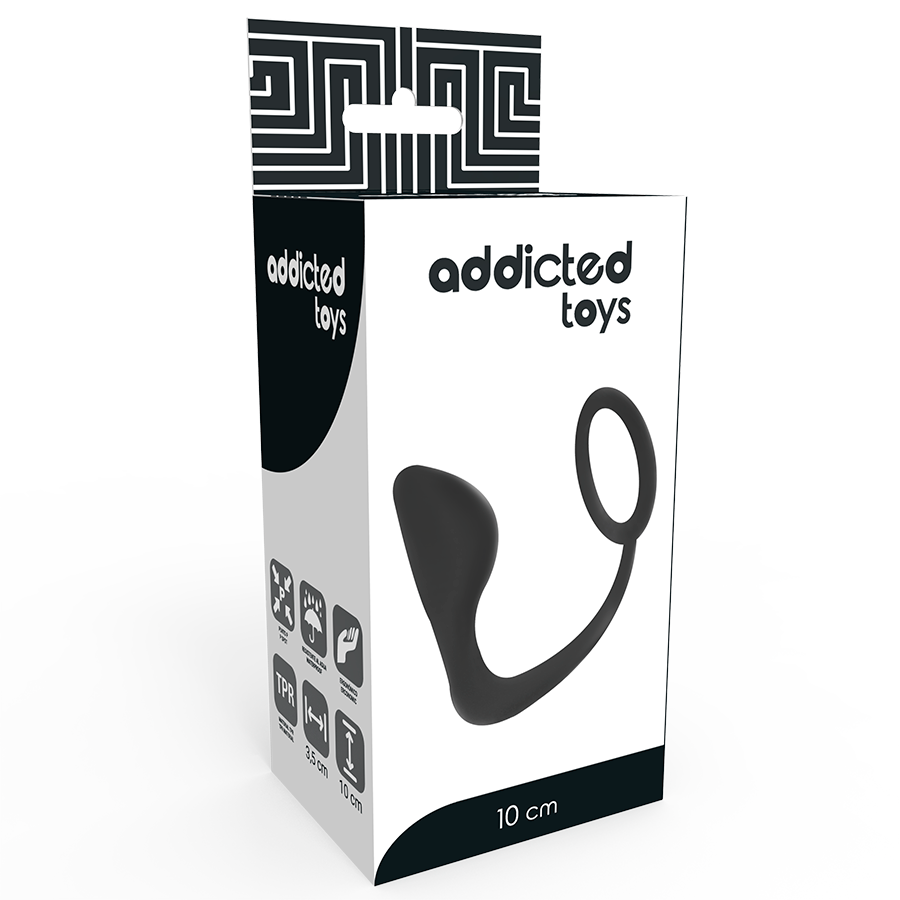 ADDICTED TOYS - BUTTPLUG MET ZWARTE PENISRING