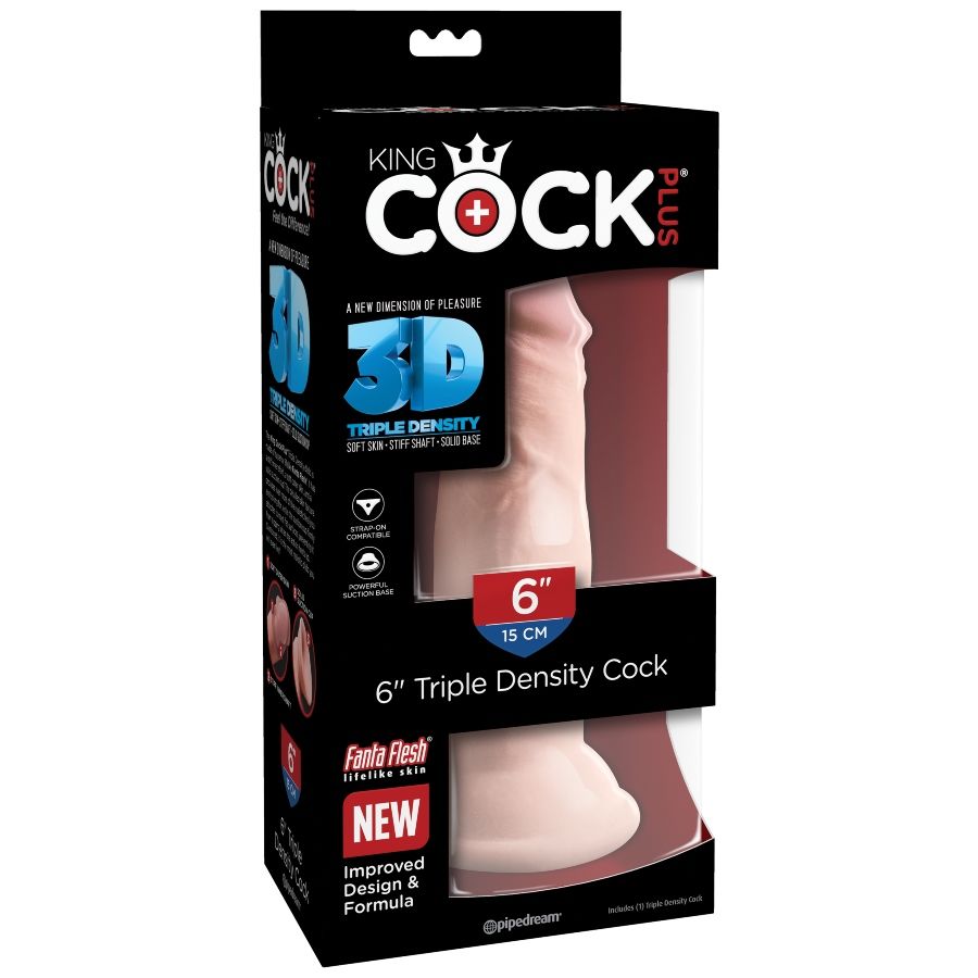 KING COCK - TRIPLE DICHTHEID DILDO 15 CM
