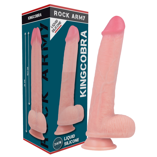 ROCKARMY - VLOEIBAAR SILICONE PREMIUM KINGCOBRA REALISTISCH 24 CM -O- 4,77 CM