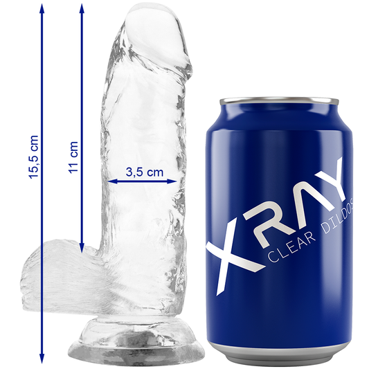 RÖNTGEN - DOORZICHTIGE PENIS MET BALLEN 15,5 CM -O- 3,5 CM