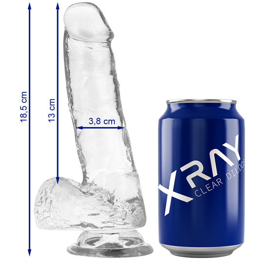 RÖNTGENFOTO - DOORZICHTIGE PENIS MET BALLEN 18,5 CM -O- 3,8 CM