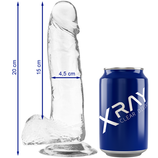 RÖNTGENFOTO - DOORZICHTIGE PENIS MET BALLEN 20 CM -O- 4,5 CM